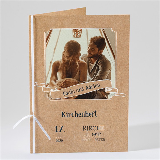 Kirchenheft Hochzeit postkarte