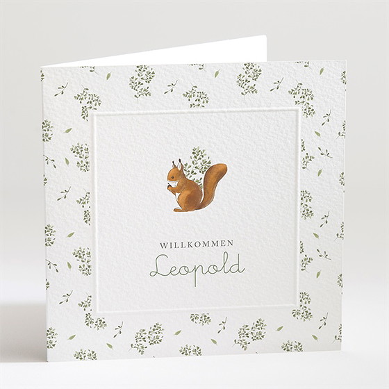 Geburtskarte Eichhörnchen - Prägung
