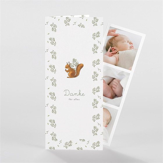 Dankeskarte Geburt eichhörnchen