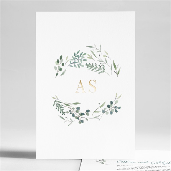 Hochzeitseinladung Fliegende Blätter - Gold ref.N241243