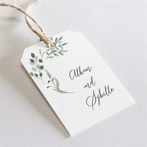 Geschenkanhänger Hochzeit Fliegende Blätter