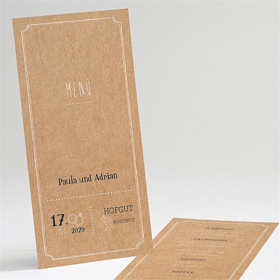 Menükarte Hochzeit Postkarte