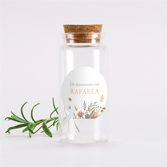 Glasfläschchen mit Korken Kommunion Starker Glaube - Sticker ref.N3601729