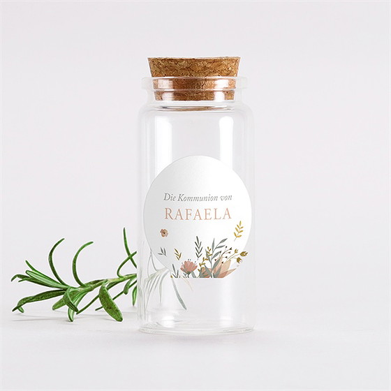 Glasfläschchen Mit Korken Kommunion Starker Glaube - Sticker
