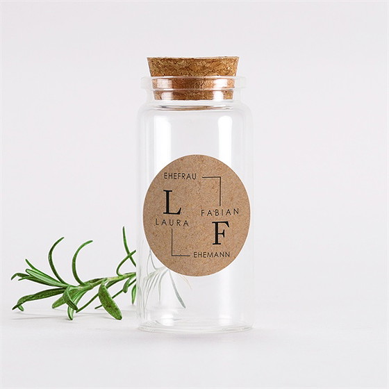 Glasfläschchen Mit Korken Hochzeit Verbunden - Sticker