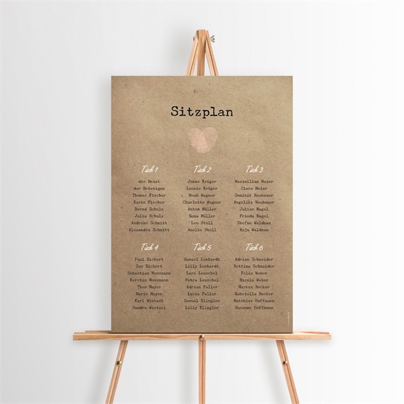 Sitzplan Hochzeit Herzabdruck ref.N260348