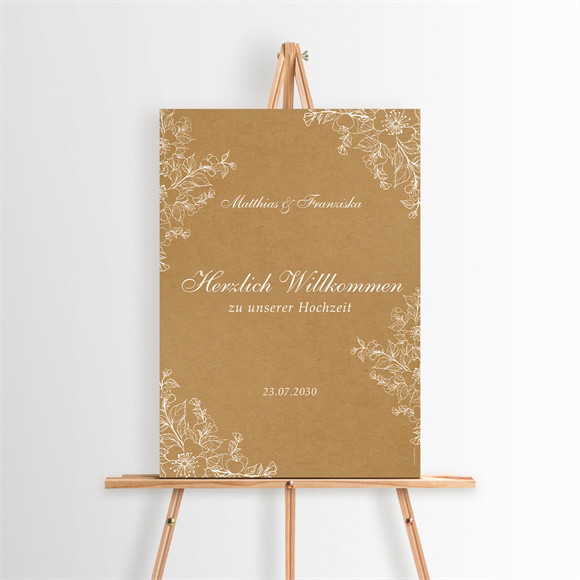 Willkommensschild Hochzeit Weiße Blüten ref.N260128