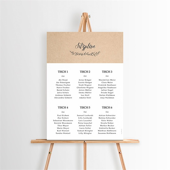 Sitzplan Hochzeit Schick Mit Schleife