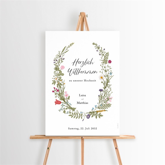 Willkommensschild Hochzeit Gravur mit ländlichem Motiv ref.N260148