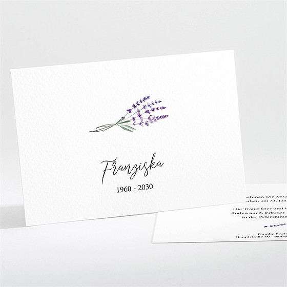 Trauerkarte lavendelzweig