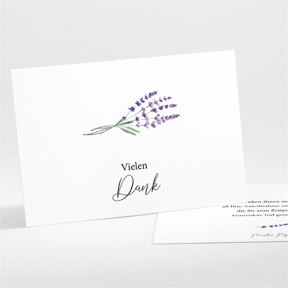 Trauerdanksagung Lavendelzweig - Querformat ref.N111341