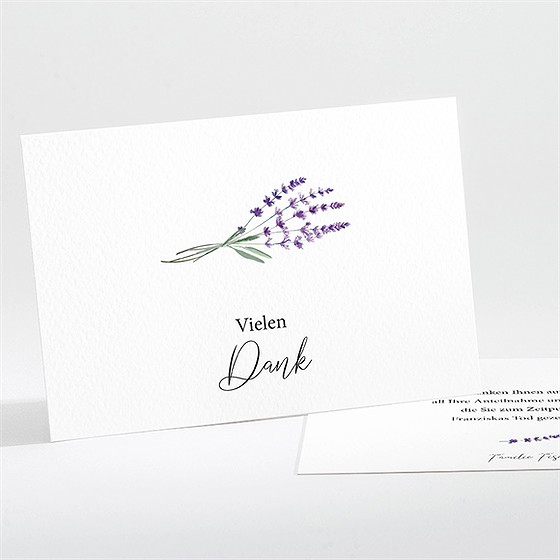 Trauerdanksagung Lavendelzweig - Querformat