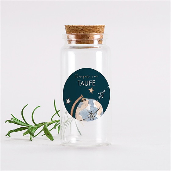 Glasfläschchen Mit Korken Taufe Reisepass Zur Taufe - Sticker