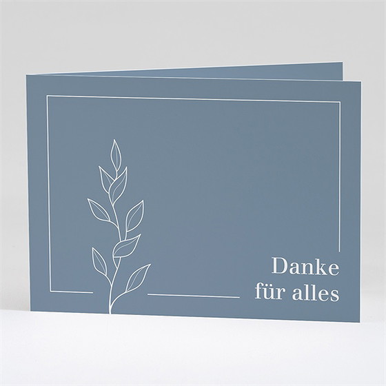 Trauerdanksagung Minimalst - Klappkarte Quer