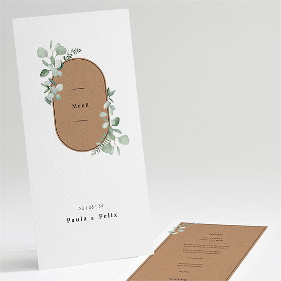 Menükarte Hochzeit Blumenverziert