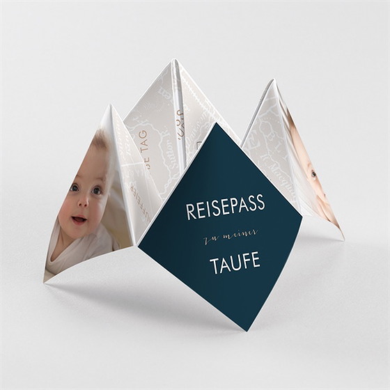 Einladung Taufe Reisepass Zur Taufe - Origami