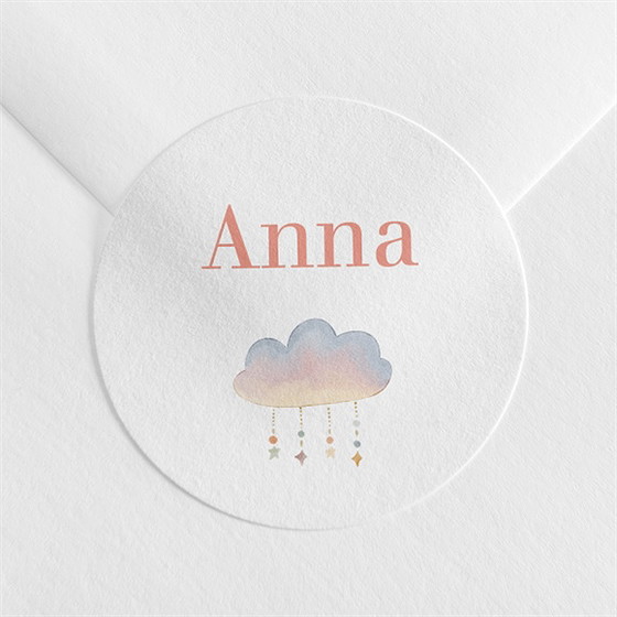 Sticker Geburt wolken & regenbogen