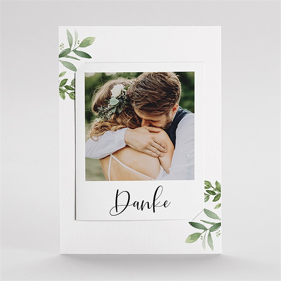 Dankeskarte Hochzeit blätterschmuck - duo