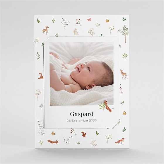 Geburtskarte Kleine Waldtiere - Duo