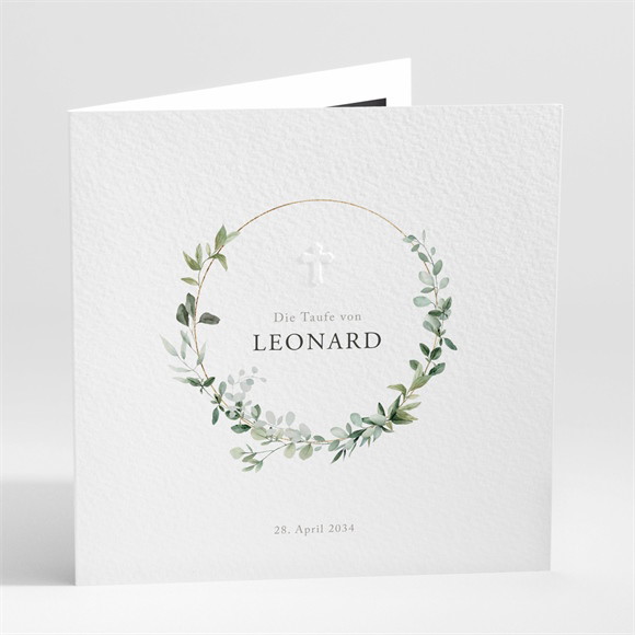 Einladung Taufe Eukalyptuskranz ref.N451591