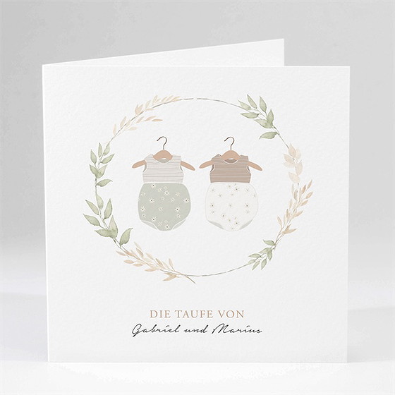 Einladung Taufe Zwillingsbody
