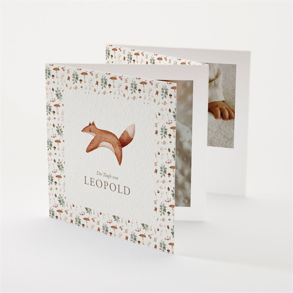 Einladung Taufe Fuchs im Wald - Akkordeon ref.N831184