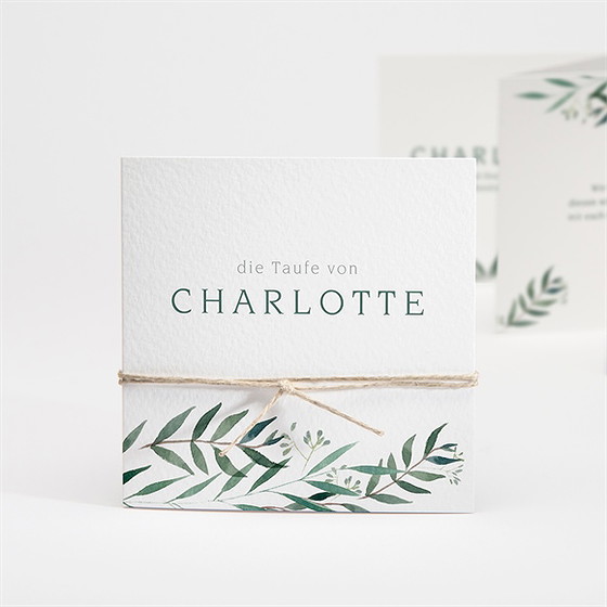 Einladung Taufe pflanzenschmuck - akkordeon