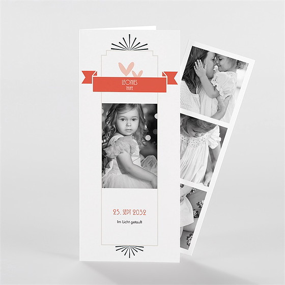 Einladung Taufe Fotobox - Fotostreifen