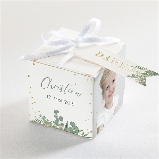 Geschenkbox Taufe graziös - gold