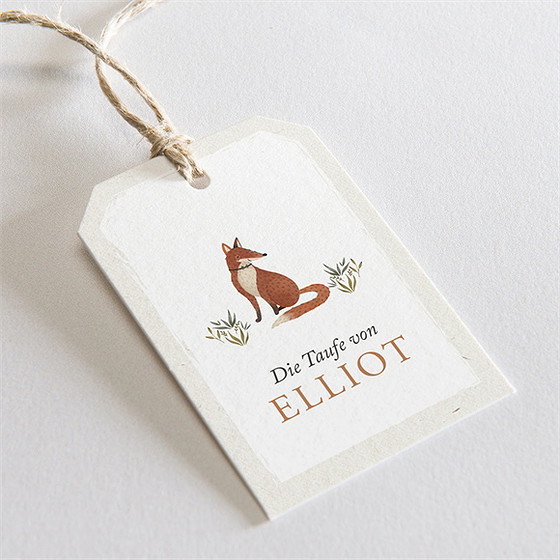 Geschenkanhänger Taufe Fuchs