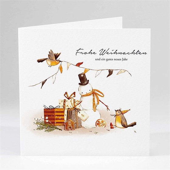 Weihnachtskarte schneemann