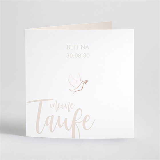 Einladung Taufe Kupfer Schrift - Kupfer