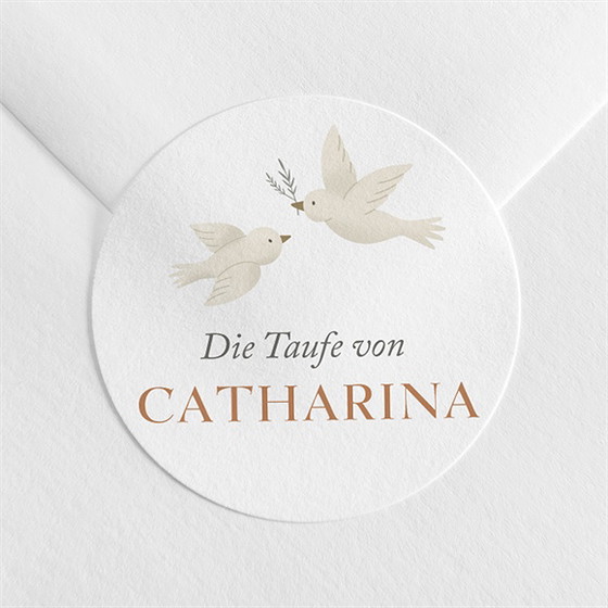 Aufkleber Taufe Zarte Tauben