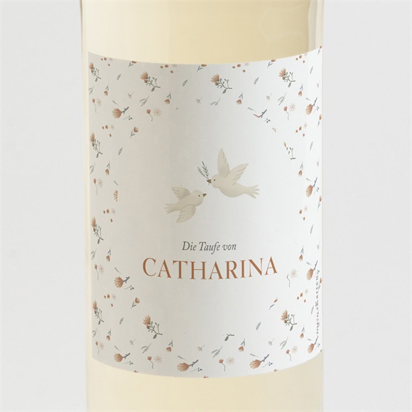 Flaschenetikett Taufe Zarte Tauben ref.N3002062