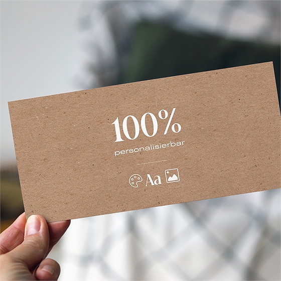 Hochzeitseinladung Kraft - 21X10cm (N131152)