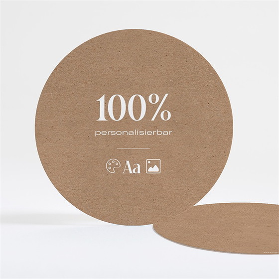 Hochzeitseinladung Kraft - Rund*13,5Cm (N321278)