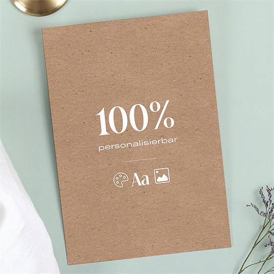 Hochzeitseinladung Kraft - 14,5X21cm (N241292)