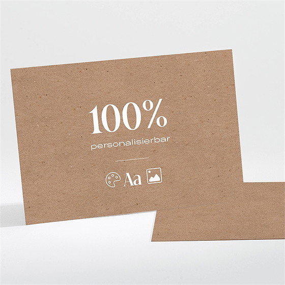 Hochzeitseinladung Kraft - 13,8X9,5 Cm (N111345)
