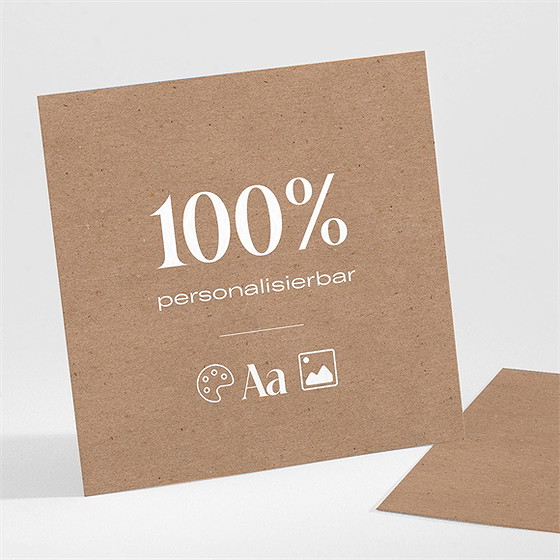 Hochzeitseinladung Kraft - 9,5X9,5Cm (N301608)