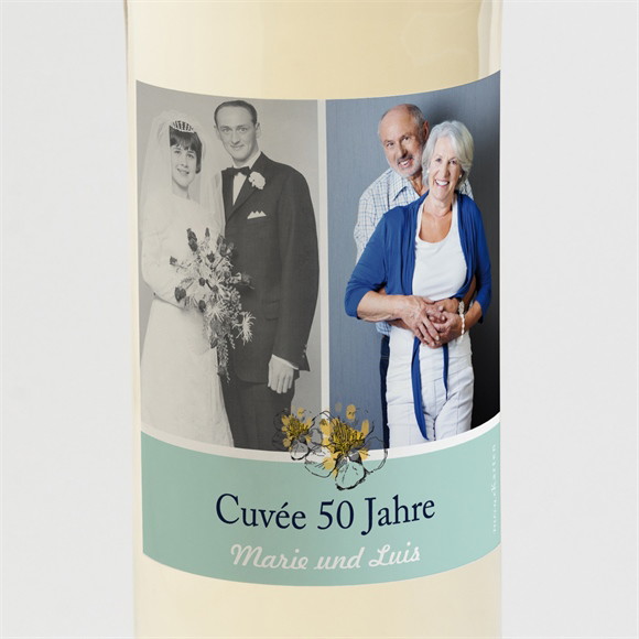 Flaschenetikett Hochzeitsjubiläum Schönes Andenken ref.N3002135