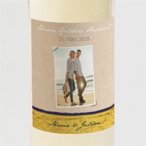 Flaschenetikett Hochzeitsjubiläum Goldene Feier ref.N3002137
