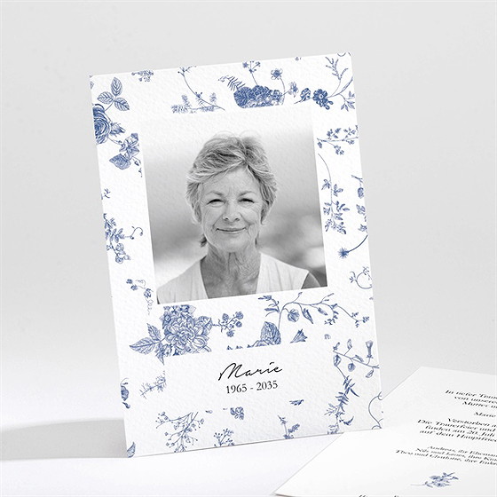 Trauerkarte Blaue Blüten