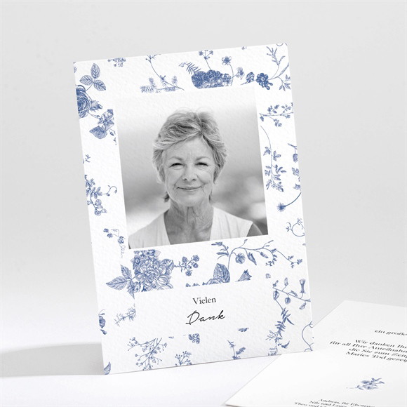 Trauerdanksagung Blaue Blüten ref.N211687