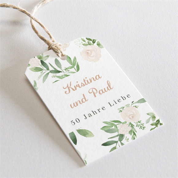 Geschenkanhänger Hochzeitsjubiläum Rosenblätter ref.N291908