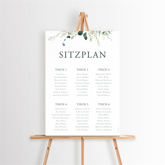 Sitzplan Hochzeit Eukalyptusblätter ref.N260300