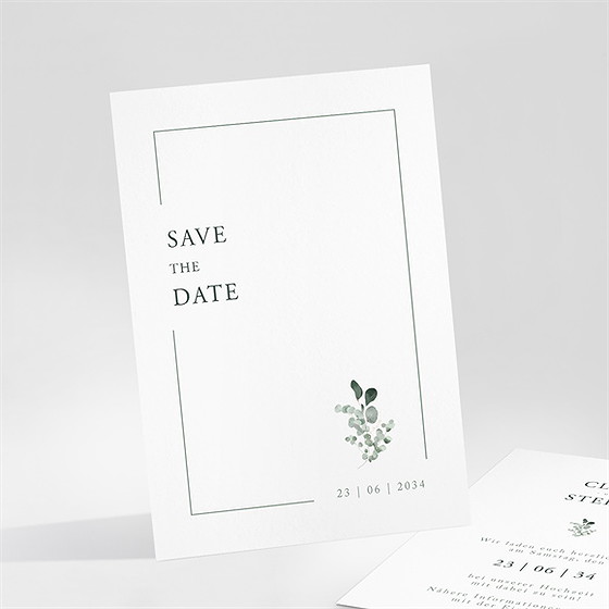 Save The Date Karte Eukalyptusblätter