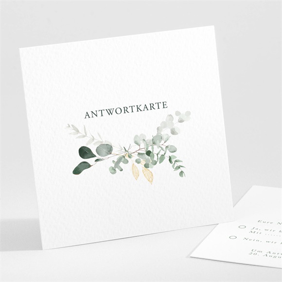Antwortkarte Hochzeit Eukalyptusblätter ref.N301519