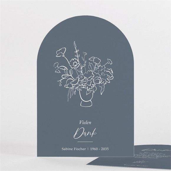 Trauerdanksagung Filigraner Blumenstrauß-halbr. ref.N27162