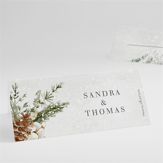 Tischkarte Hochzeit hochzeit im winter