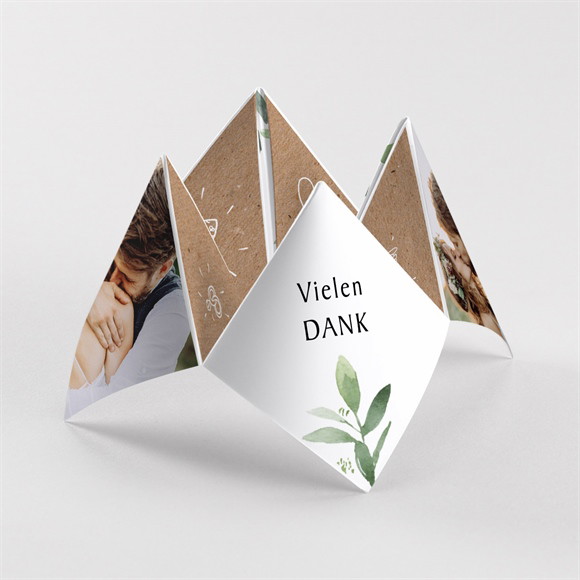 Dankeskarte Hochzeit Blätterschmuck - Origami ref.N33087